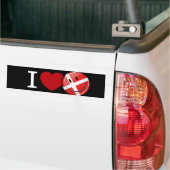 Liefde van Denemarken glimlachende vlag Bumpersticker (Op Truck)