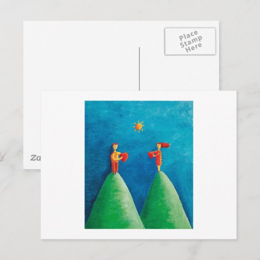 Liefde van een afstand briefkaart (Voorkant / Achterkant)