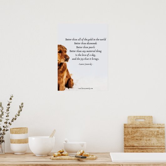 Liefde van een hond van Laura Jaworski Poster (Keuken)