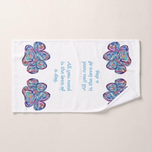 Liefde Van Een Hondenpoot Print Handdoek (Handdoek)