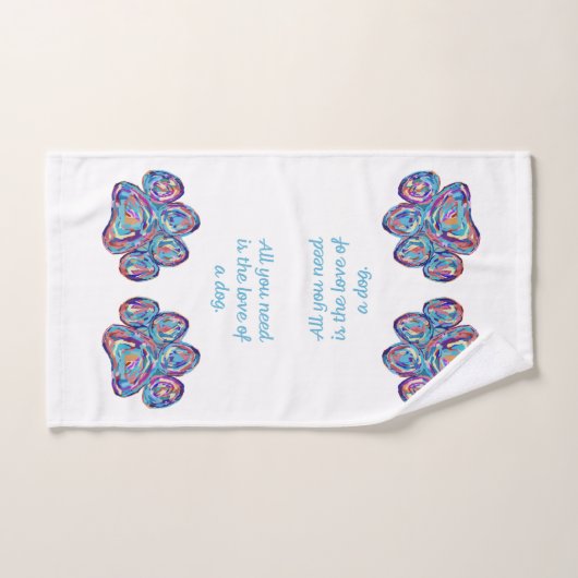 Liefde Van Een Hondenpoot Print Handdoek (Handdoek)