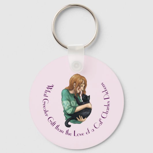 'Liefde van een kat' Key Ring Sleutelhanger (Voorkant)