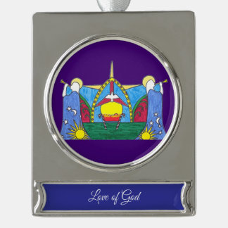 Liefde van God Banner Ornament Verzilverd Banner Ornament