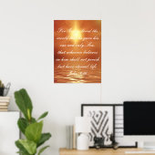 Liefde van God Bijbel vers John 3:16 Poster (Thuiskantoor)