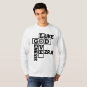 Liefde van God Bijbels kruiswoord Mannen T-shirt (Voorkant volledig)