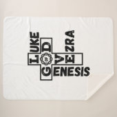 Liefde van God Bijbels kruiswoord Sherpa Deken (Voorkant (horizontaal))