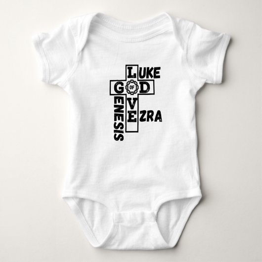 Liefde van God Bijbels kruiswoord Unisex Romper (Voorkant)