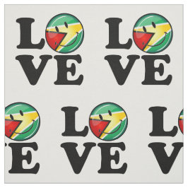 Liefde van Guyana die Guyanese vlag glimlacht Stof