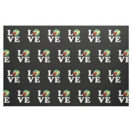 Liefde van Guyana die Guyanese vlag glimlacht Stof