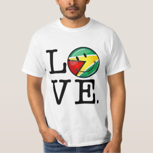 Liefde van Guyana die Guyanese vlag glimlacht T-shirt