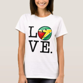 Liefde van Guyana die Guyanese vlag glimlacht T-shirt