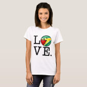 Liefde van Guyana die Guyanese vlag glimlacht T-shirt (Voorkant volledig)
