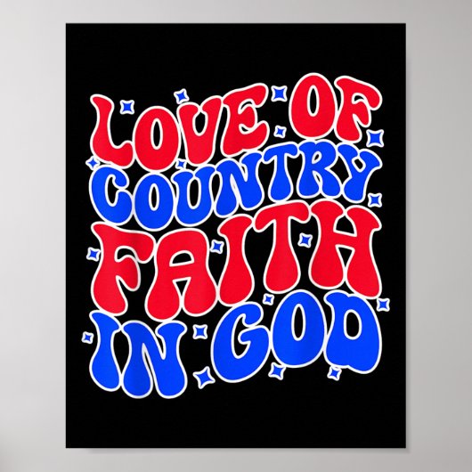 Liefde van het land geloof in God, het leven citee Poster (Voorkant)