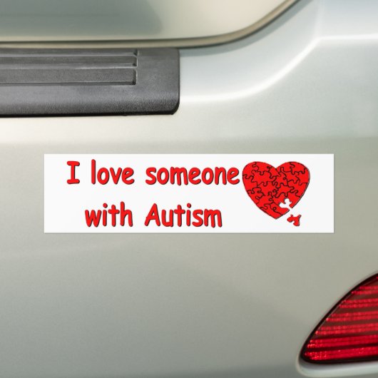 Liefde van iemand met autisme bumpersticker (Op auto)
