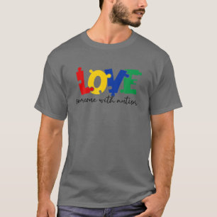 Liefde van iemand met autisme puzzelstukjes autism t-shirt