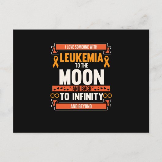Liefde van iemand met leukemie Oranje lintbewustzi Uitnodiging Briefkaart (Voorkant)