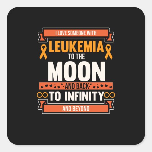 Liefde van iemand met leukemie Oranje lintbewustzi Vierkante Sticker (Voorkant)