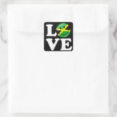 Liefde van Jamaica Lachende Vlag Vierkante Sticker (Tas)