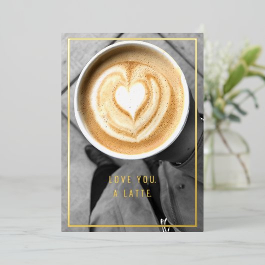 Liefde van je een recente gouden echte Folie Kaart (Staand Voorkant)