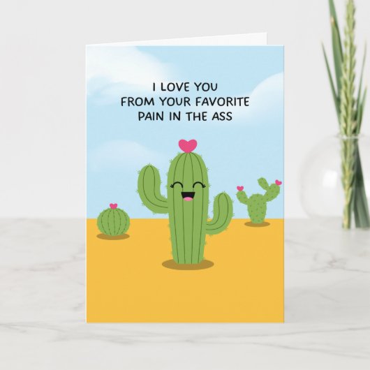 Liefde van je favoriete pijn Grappige Cactus Kaart (Voorkant)