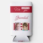 Liefde van je foto 4 wit en rood seltzer blikjeskoeler (Voorkant)