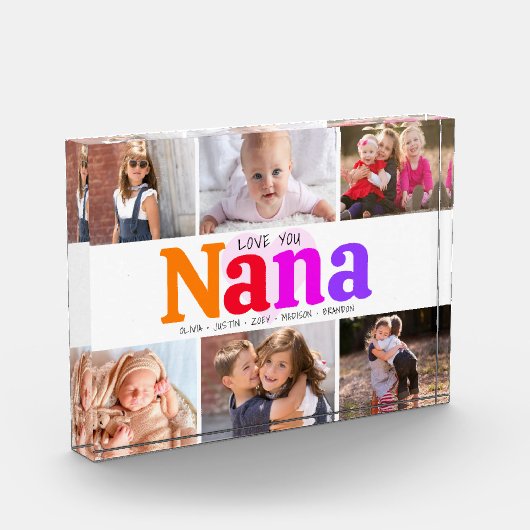 Liefde van je grootmoeder, oude kleurrijke moderne fotoblokken (Links)