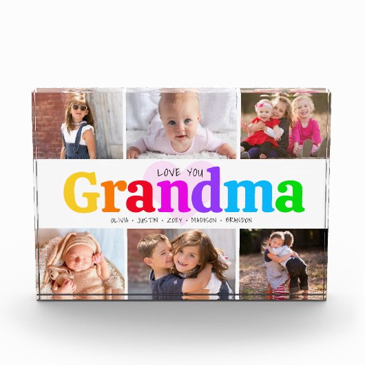 Liefde van je grootmoeder, oude kleurrijke moderne fotoblokken (Voorkant)