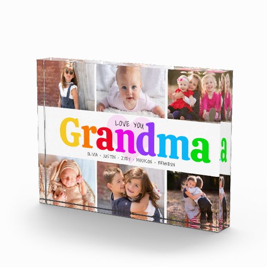 Liefde van je grootmoeder, oude kleurrijke moderne fotoblokken (Rechts)