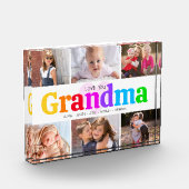 Liefde van je grootmoeder, oude kleurrijke moderne fotoblokken (Links)