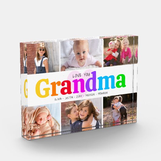 Liefde van je grootmoeder, oude kleurrijke moderne fotoblokken (Links)