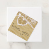 'Liefde van je' Hartelijk geschreven in het zand Bedankjes Labels (In situ)