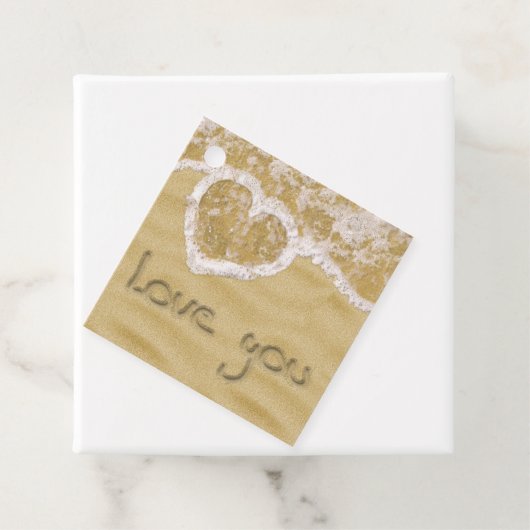 'Liefde van je' Hartelijk geschreven in het zand Bedankjes Labels (In situ)