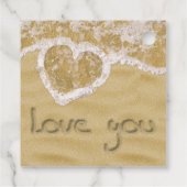 'Liefde van je' Hartelijk geschreven in het zand Bedankjes Labels (Achterkant)