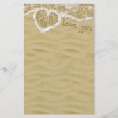 'Liefde van je' Hartelijk geschreven in het zand Briefpapier (Voorkant)