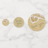 'Liefde van je' Hartelijk geschreven in het zand Confetti (Voorkanten)