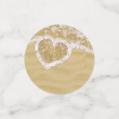 'Liefde van je' Hartelijk geschreven in het zand Confetti (Kleine voorkant)