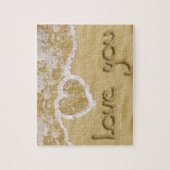 'Liefde van je' Hartelijk geschreven in het zand Legpuzzel (Verticaal)