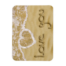 'Liefde van je' Hartelijk geschreven in het zand Magneet