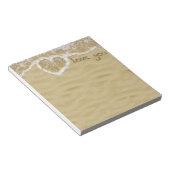 'Liefde van je' Hartelijk geschreven in het zand Notitieblok (Schuin)