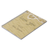 'Liefde van je' Hartelijk geschreven in het zand Notitieboek (Linkerzijde)