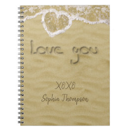 'Liefde van je' Hartelijk geschreven in het zand Notitieboek