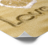 'Liefde van je' Hartelijk geschreven in het zand Poster (Hoek)