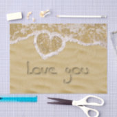 'Liefde van je' Hartelijk geschreven in het zand Tissuepapier (Craft)