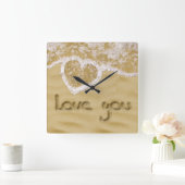 'Liefde van je' Hartelijk geschreven in het zand Vierkante Klok (Huis)