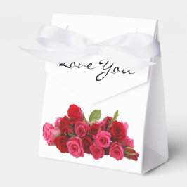 Liefde van je liefje voor ooit rood en roze rozen bedankdoosjes