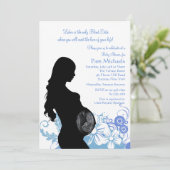 Liefde van je Life Blue Baby shower Uitnodiging (Staand voorkant)