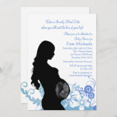 Liefde van je Life Blue Baby shower Uitnodiging (Voorkant / Achterkant)
