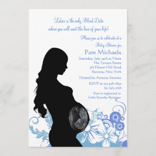 Liefde van je Life Blue Baby shower Uitnodiging