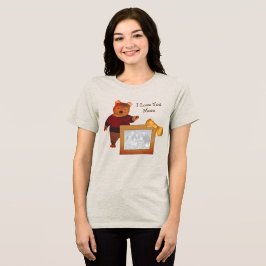 Liefde van je moeder Aangepast Beer voor fotografi Tri-Blend Shirt (Voorkant volledig)