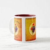 Liefde van je moeder Aangepast Blauw Iris Bouquet Tweekleurige Koffiemok (Voorkant links)